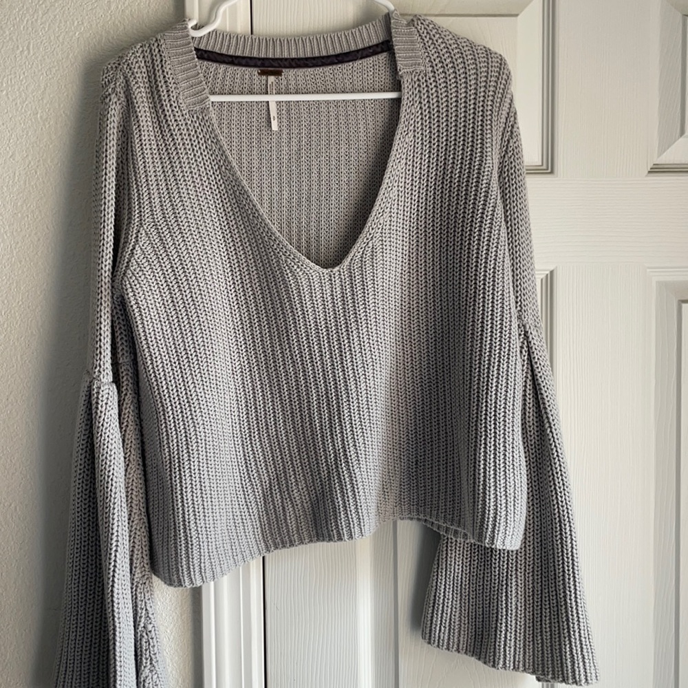 Free people Bell sleeve crop sweater